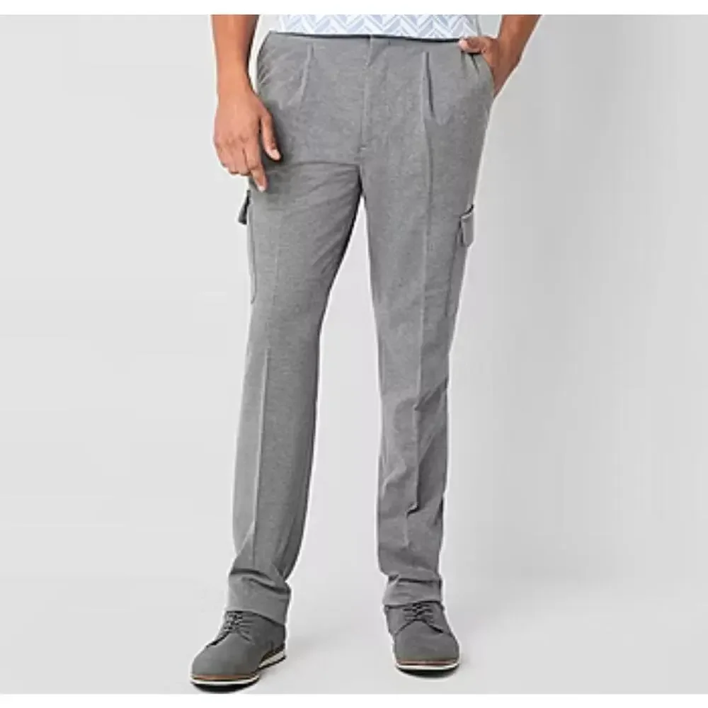 J. Ferrar cargo‎ pant- 32x32-slim fit cargo gray pockets stretch Men's NWT